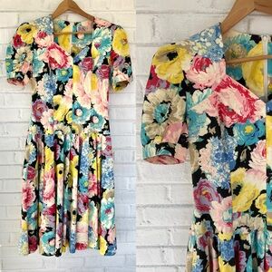 Vintage 80’s puff sleeve dress